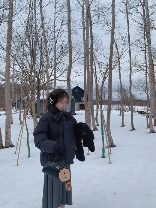 XS码 金蘑菇菇 比利时雪夜 私藏prad*羽绒/ 白鸭绒时髦简约长短款外套 商品图0