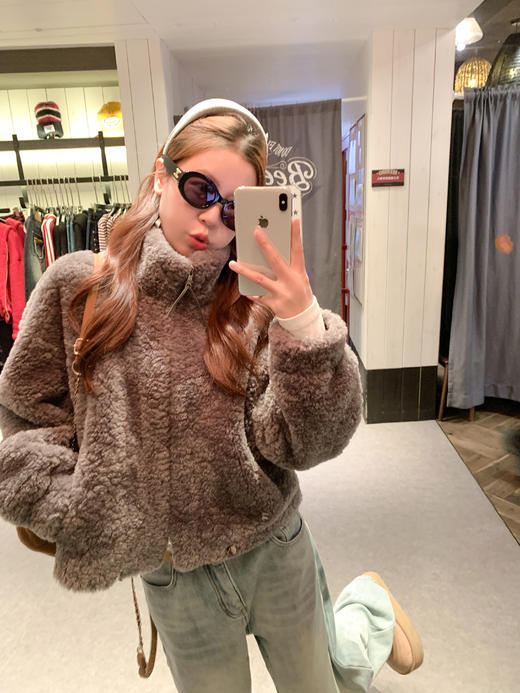 <曾小咸推荐>2.24现货秒杀 ！微信超特价！韩系立领羊羔毛外套 日常419.99 立减250 秒杀169.99！！ 商品图5