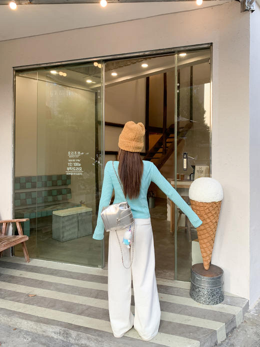 <曾小咸推荐>2.25现货秒杀 ！微信超特价！韩系条纹烫钻长袖 日常129.99 立减70 秒杀59.99！！ 商品图7