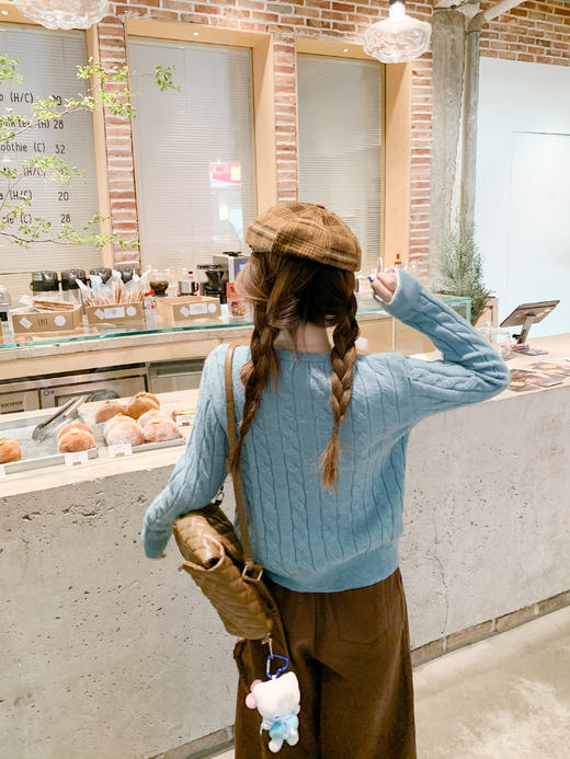 <曾小咸推荐>2.25现货秒杀 ！微信超特价！韩系麻花针织开衫 日常179.99 立减90 秒杀89.99！！ 商品图7