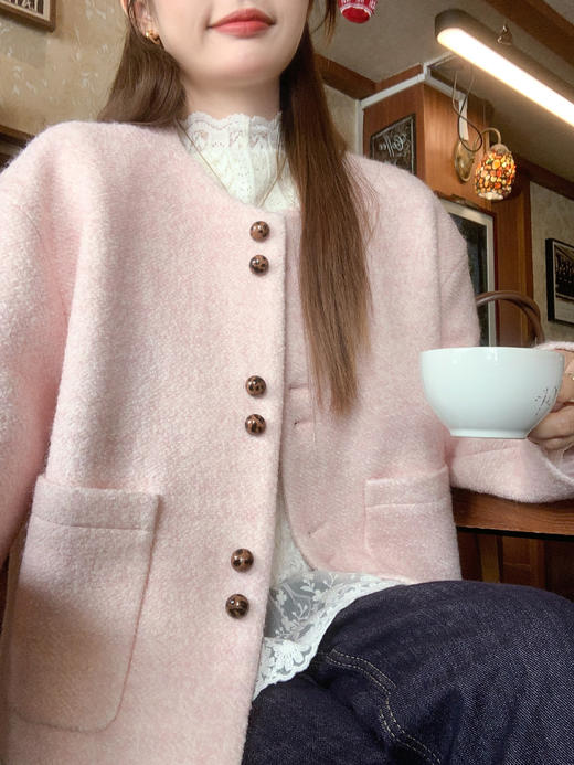 <曾小咸推荐>2.25现货秒杀 ！微信超特价！韩系毛呢小香风外套 日常329.99 立减170 秒杀159.99！！ 商品图5