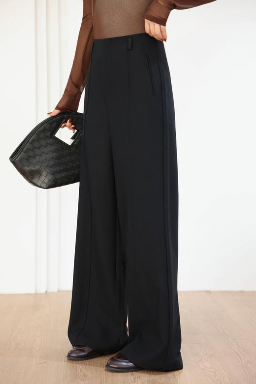 伯妮斯茵 | 知性通勤 阔腿西装裤 高腰显瘦立体剪裁 垂感西装料 职场多场景   SC1L06 商品图1