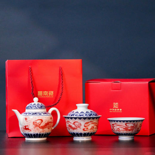 景德镇昌南珍藏敦煌飞天系列元融壶 盖碗 压手杯 一瓷承千年一盏藏飞天 商品图4