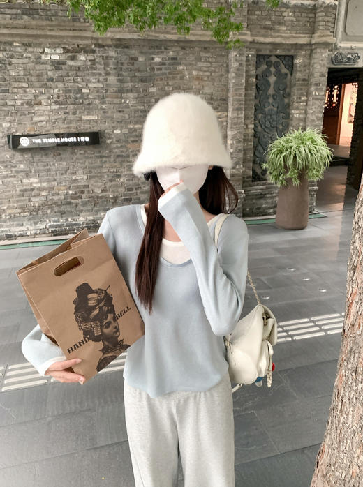 <曾小咸推荐>2.24现货秒杀 ！微信超特价！2色韩系撞色假两件长袖  日常119.99 立减60 秒杀59.99！！ 半身裙 秒杀79.99！！ 商品图5