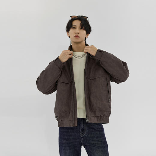 【新品上新】HX 冬季短款翻领皮羽绒服90绒轻奢质感S100544065101/02 商品图1