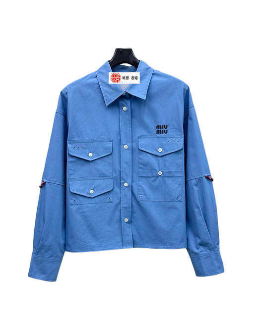 女款口袋长袖衬衫 可配套装la017 商品图0