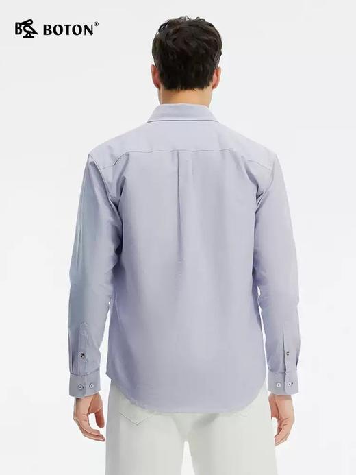 波顿春夏季男士长袖浅净色长袖衬衫微宽松休闲感衬衣MS096125 商品图2