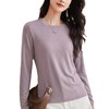 丁摩 圆领打底衫女白色内搭春季新款含羊毛肌底衣秋长袖t保暖上衣5ZF-W16 商品缩略图4