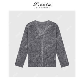 A008潘依绣丁丁宠粉韩系慵懒风软糯针织开衫Q6243