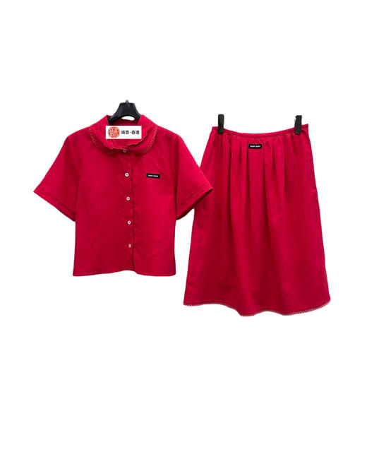 女款花边短袖衬衫半裙套装ho017 商品图1