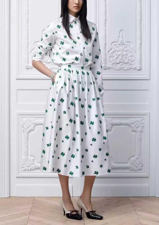 女款四叶草刺绣长袖衬衫 可配套装ba010 商品图3