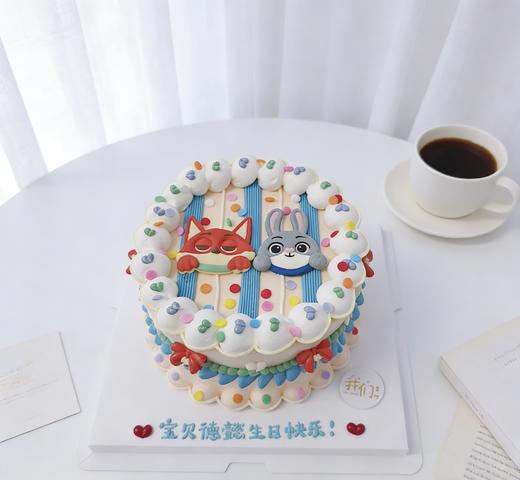 疯狂动物城尼克朱迪手绘卡通蛋糕-低糖处理无添加 商品图2