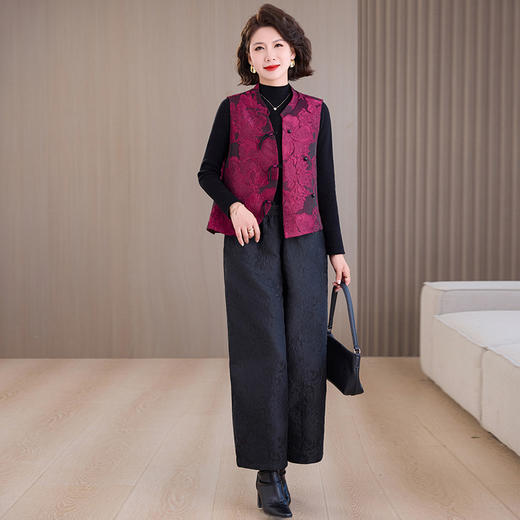 百媚生 轻国风盘扣无袖立领外搭新中式马甲2916 商品图3