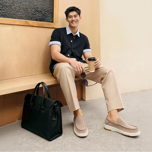 Pansy盼喜日本男鞋2026春季新款乐福鞋一脚蹬透气舒适休闲渔夫鞋HDN1141 商品图2