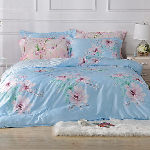 【春上新】10楼堂皇  天丝四件套-时光绽放   220*240c'm  吊牌价1478元    活动价199元 商品图0