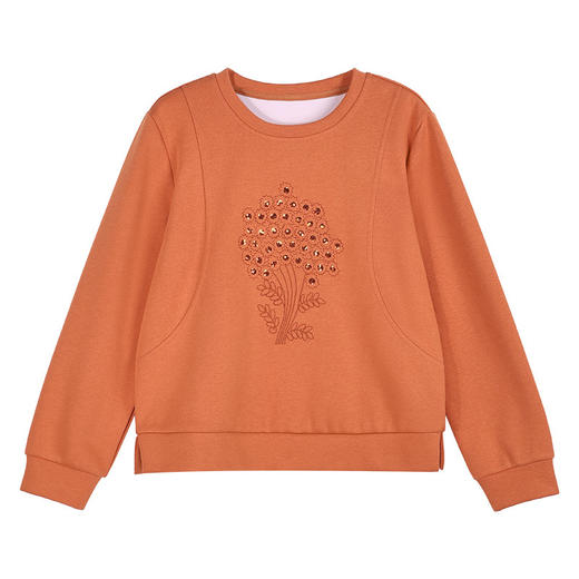 百媚生 棉质套头圆领正肩女士卫衣T恤XS82610089 商品图4