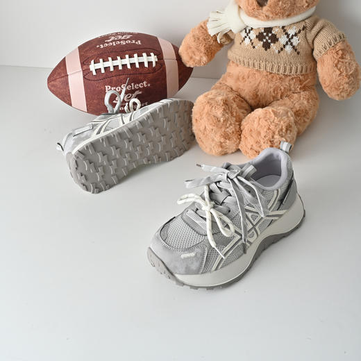 经典鲨2026年春专柜新品网面透气舒适系带平底跑步休闲鞋女KW219-617021 商品图2