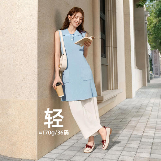 Pansy盼喜26春夏一脚蹬乐福鞋女平底休闲单鞋蝴蝶结懒人鞋轻舒适HD4318 商品图3