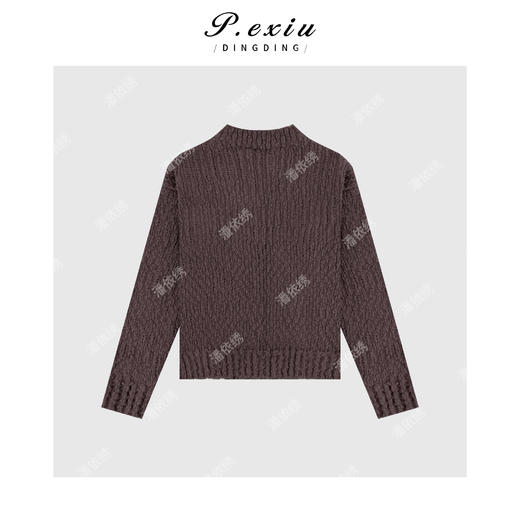 A008潘依绣丁丁宠粉英伦风慵懒感粗针圆领毛衣 Q12070 商品图1