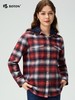 波顿女士秋冬季宽松可拆帽格子衬衫型外套百搭长袖磨毛外套LSJ090325 商品缩略图3