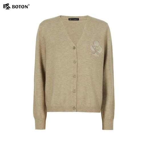 波顿女士秋冬V领毛衣开衫修身休闲可外穿内搭厚毛衣LU117325 商品图4