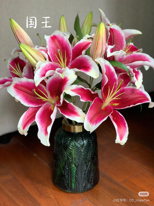 预售8号到货 国王B级百合 一扎5支 10个花苞支长70厘米 商品图0