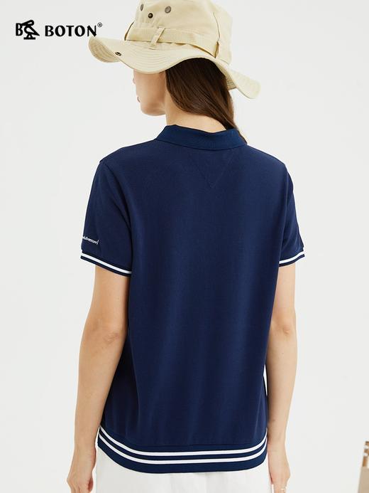 波顿女士夏季翻领POLO短袖T恤宽松休闲百搭针织衫LT268222 商品图2