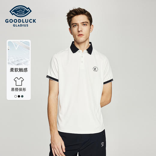 德鲨鲨鱼男装短袖撞色翻领T恤2026夏新款休闲打底POLO衫男 商品图0