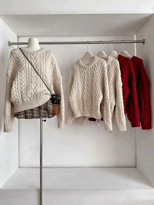 GZ复古圆领粗毛线毛衣麻花辫针织(LH)(LD)-纪念日百货168645072 商品图4