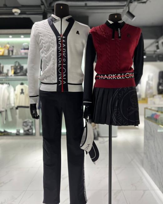 M&L男款黑白撞色V领针织开衫 减龄麻花纹路外套M322224-19 商品图3