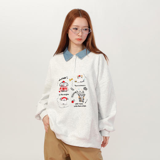 翻领卡通图案卫衣-纪念日百货门店同款169493437 商品图1