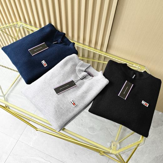 汤米男士秋冬一体绒半高领针织打底衫毛衣！ 商品图1