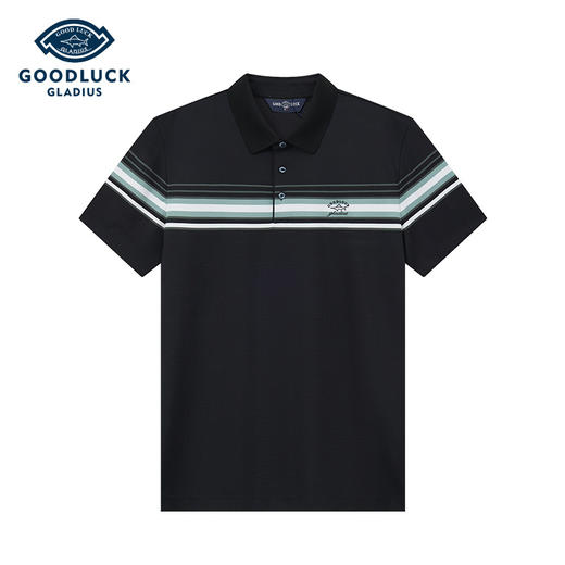 【桑蚕丝】德鲨鲨鱼男装短袖POLO衫2026夏新款条纹翻领T恤 商品图0