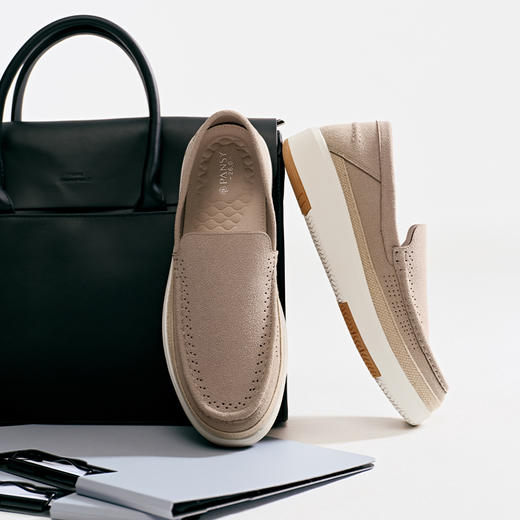 Pansy盼喜日本男鞋2026春季新款乐福鞋一脚蹬透气舒适休闲渔夫鞋HDN1141 商品图3