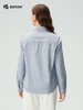 【抗菌防臭】波顿女士秋冬季翻领磨毛长袖纯棉条纹衬衫宽松休闲舒适百搭衬衣LS101325 商品缩略图1