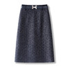 丁摩 春秋季新款轻奢千鸟格气质修身压纹直筒百搭半身裙5ZF-5136 商品缩略图0