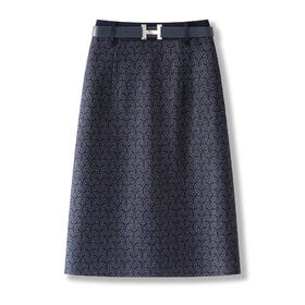 丁摩 春秋季新款轻奢千鸟格气质修身压纹直筒百搭半身裙5ZF-5136