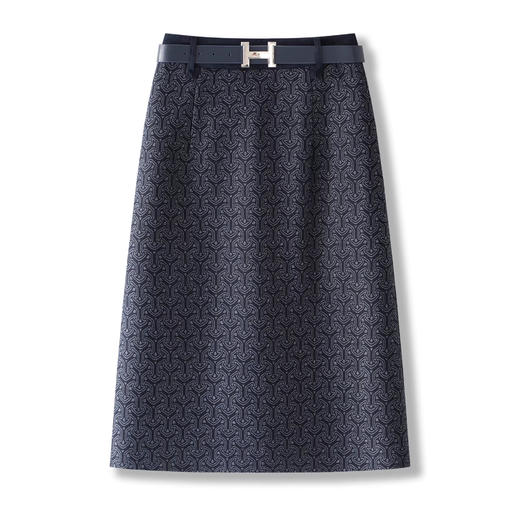 丁摩 春秋季新款轻奢千鸟格气质修身压纹直筒百搭半身裙5ZF-5136 商品图0