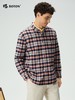 【抗菌防臭】波顿男士春秋冬季翻领中厚磨毛格子长袖衬衫休闲通勤简约百搭衬衣MS125325 商品缩略图3
