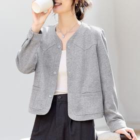 百媚生 棉质春秋季洋气高端卫衣小个子短款上衣XS82610026