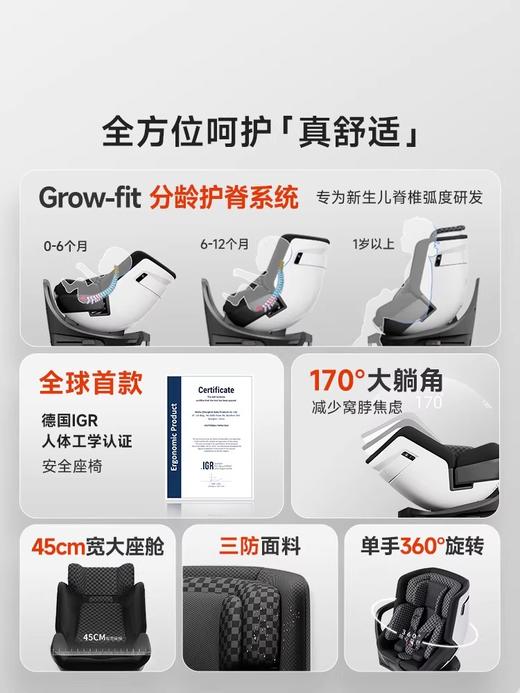 HBR虎贝尔安全座椅儿童E360pro智能循风舱宝宝0-12岁车载通风新国标新法规 商品图1