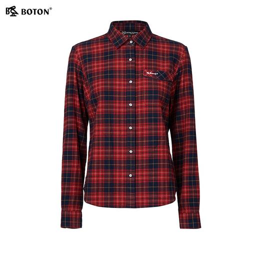 波顿女士春秋英伦格纹长袖衬衫 经典百搭舒适触感LS021324 商品图5