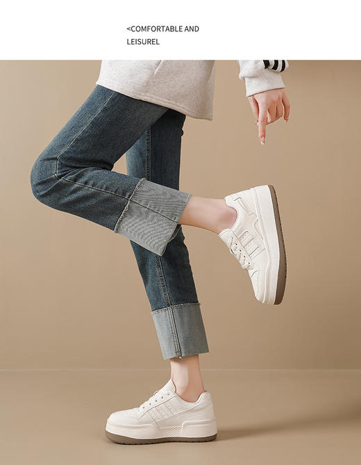 【HF】无忧购厚底小白鞋女2026春季新款韩版百搭运动休闲板鞋（截单后3-5天发货） 商品图11