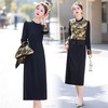 丁摩 新中式风复古盘扣马甲丝绒连衣裙套装女春秋显瘦长裙两件套5ZF-12643 商品缩略图3