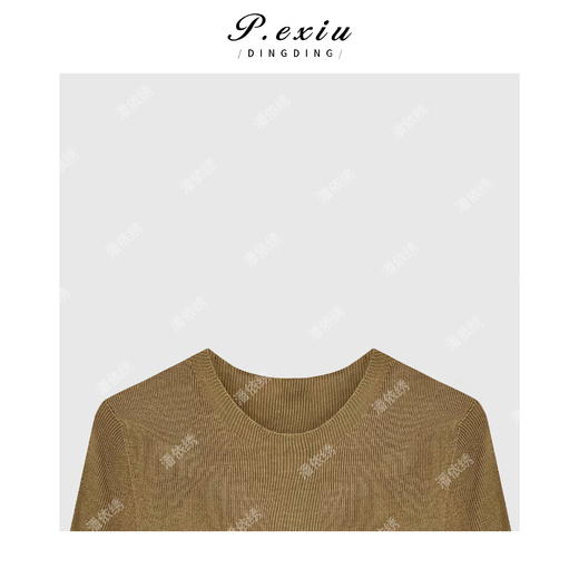 04-1潘依绣丁丁宠粉韩系百搭简约修身长袖上衣Q8519 商品图2