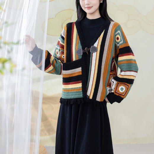 苏苏姐家壁彩开衫手工diy钩针外套羊毛线编织毛线团材料包 商品图3