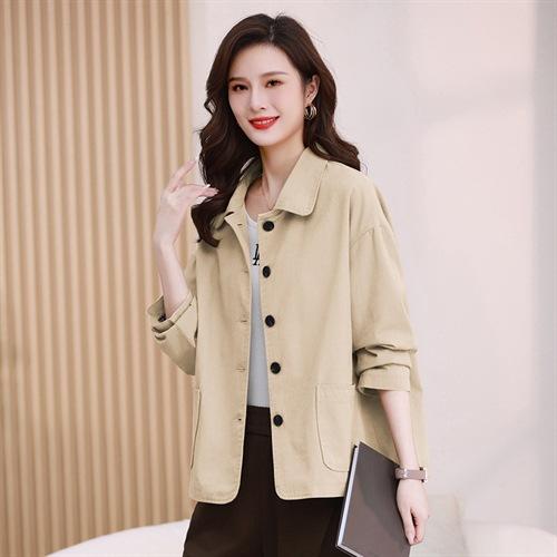 丁摩 短款外套女春秋新款大码休闲时尚薄款减龄上衣5ZF-11896 商品图2