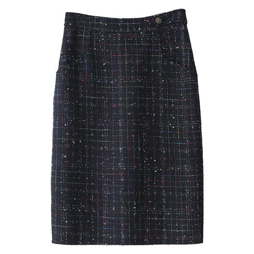 百媚生 毛呢格子半身裙女高腰显瘦包臀裙W26Q6B0066 商品图4