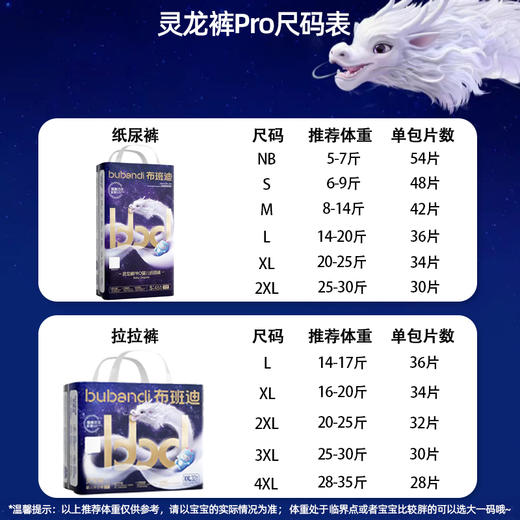 布班迪灵龙裤Pro纸尿裤婴儿拉拉裤蚕丝蛋白精华宝宝尿不湿医护级超薄透气 商品图1