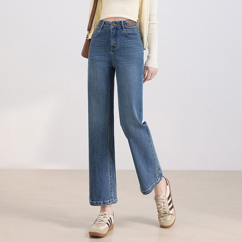 「自」全新升级【铂金会员165/天猫219/差价54】(54446)洛诗琳气质牛仔烟管裤2026春夏新款窄版修身显瘦直筒九分裤